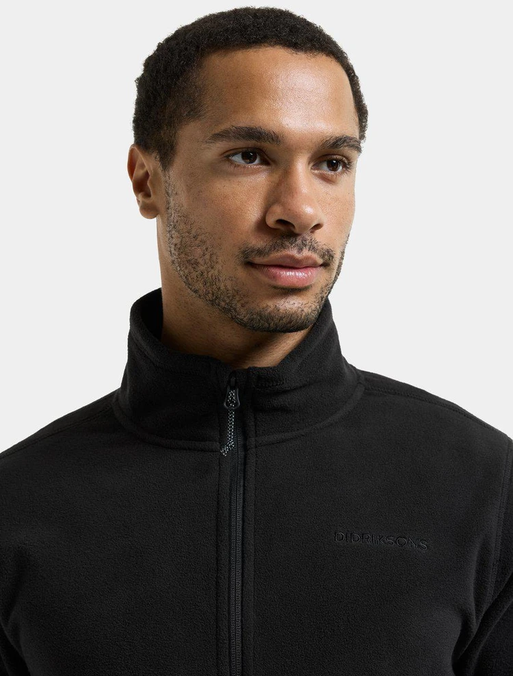 Didriksons vyriškas flisinis džemperis VITO USX FULL-ZIP 2 - Juodas (Išankstinis užsakymas)