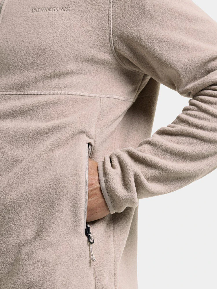 Didriksons vyriškas flisinis džemperis VITO USX FULL-ZIP 2 - Beach rusvai gelsvas (Išankstinis užsakymas)