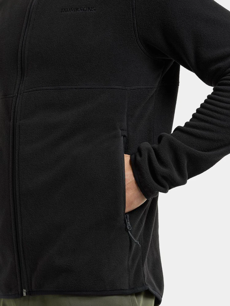 Didriksons vyriškas flisinis džemperis VITO USX FULL-ZIP 2 - Juodas (Išankstinis užsakymas)