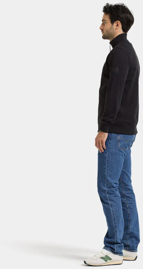 Didriksons vyriškas medvilninis džemperis JAKE USX FULL-ZIP 2 - Juodas (Išankstinis užsakymas)