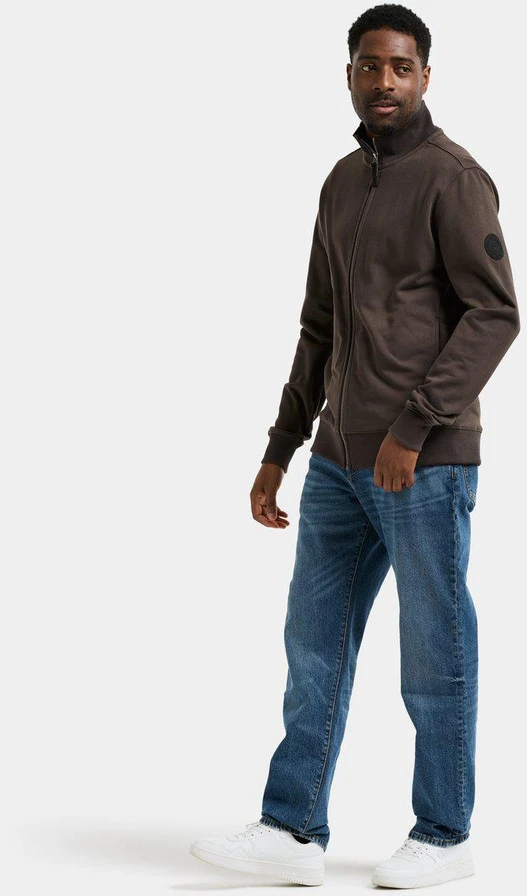 Didriksons vyriškas medvilninis džemperis JAKE USX FULL-ZIP 2 - Dark Mocha (Išankstinis užsakymas)