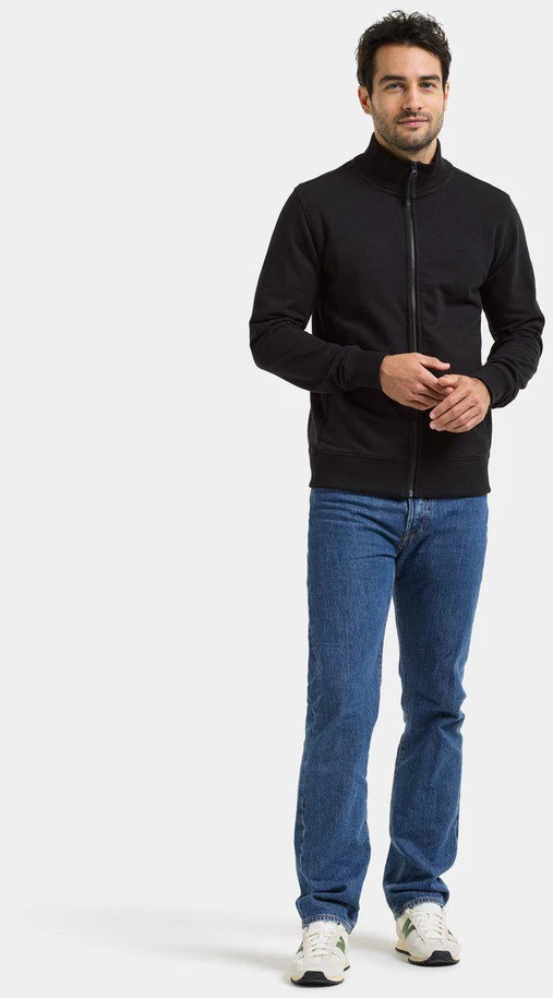 Didriksons vyriškas medvilninis džemperis JAKE USX FULL-ZIP 2 - Juodas (Išankstinis užsakymas)