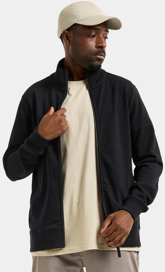 Didriksons vyriškas medvilninis džemperis JAKE USX FULL-ZIP 2 - Juodas (Išankstinis užsakymas)