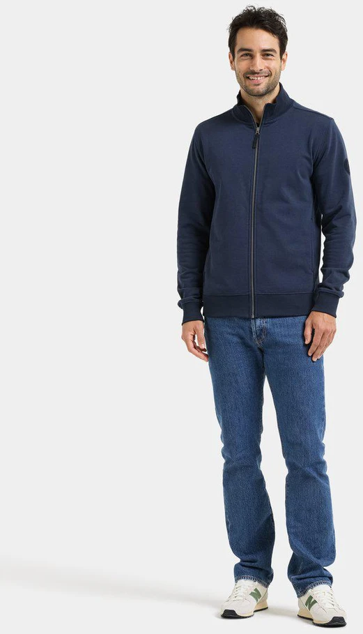 Didriksons vyriškas medvilninis džemperis JAKE USX FULL-ZIP 2 - Navy (Išankstinis užsakymas)
