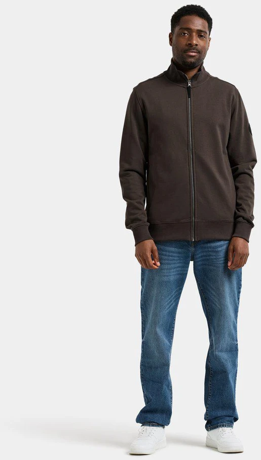 Didriksons vyriškas medvilninis džemperis JAKE USX FULL-ZIP 2 - Dark Mocha (Išankstinis užsakymas)