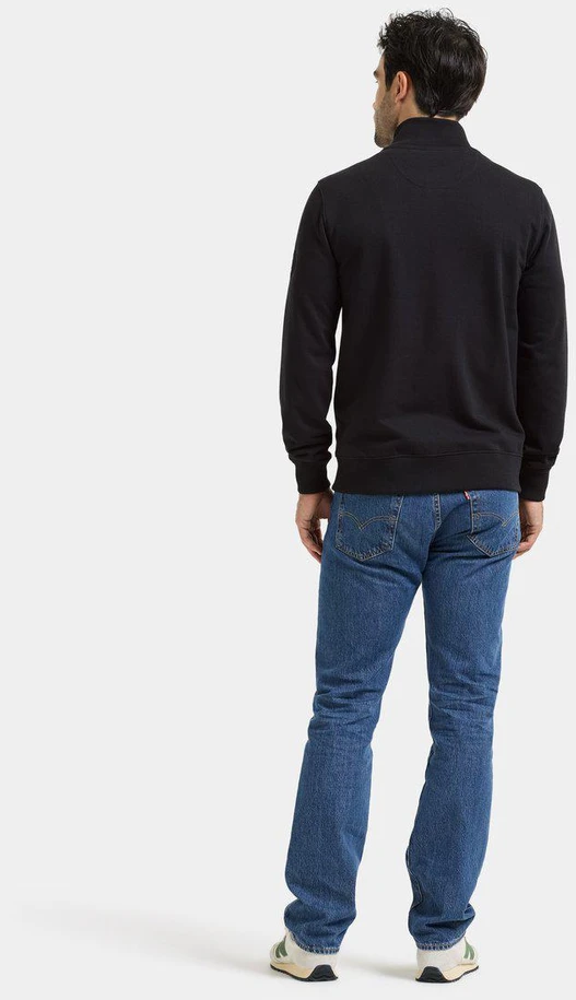 Didriksons vyriškas medvilninis džemperis JAKE USX FULL-ZIP 2 - Juodas (Išankstinis užsakymas)
