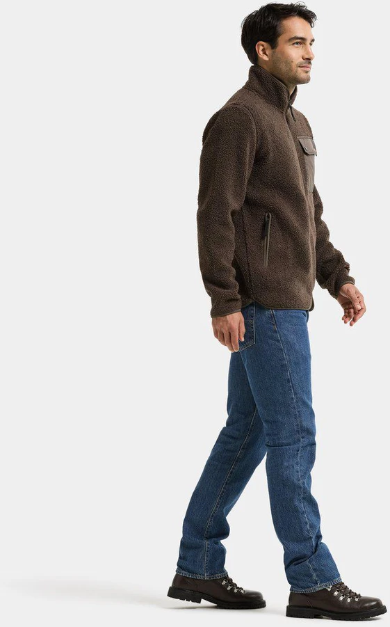 Didriksons vyriškas pūkuoto flisio džemperis PETER USX FULL-ZIP 3 - Dark Mocha (Išankstinis užsakymas)