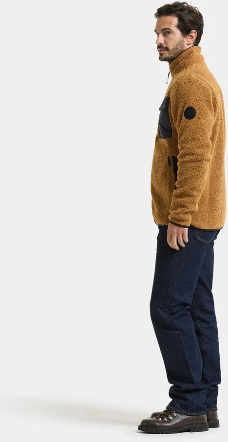 Didriksons vyriškas pūkuoto flisio džemperis PETER USX FULL-ZIP 3 - Spice Brown (Išankstinis užsakymas)