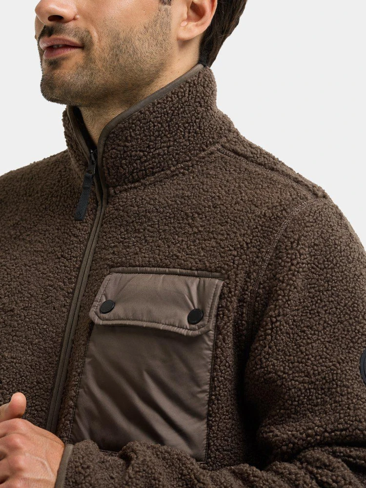 Didriksons vyriškas pūkuoto flisio džemperis PETER USX FULL-ZIP 3 - Dark Mocha (Išankstinis užsakymas)