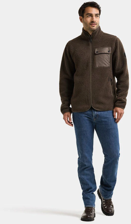 Didriksons vyriškas pūkuoto flisio džemperis PETER USX FULL-ZIP 3 - Dark Mocha (Išankstinis užsakymas)