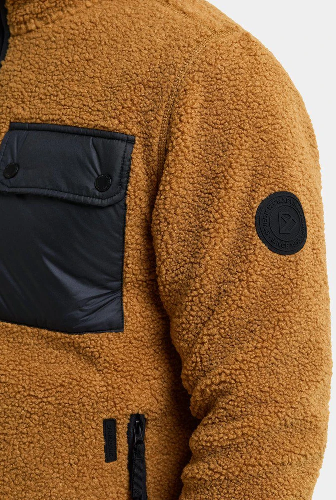 Didriksons vyriškas pūkuoto flisio džemperis PETER USX FULL-ZIP 3 - Spice Brown (Išankstinis užsakymas)