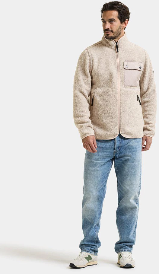 Didriksons vyriškas pūkuoto flisio džemperis PETER USX FULL-ZIP 3 - Clay rusvai gelsvas (Išankstinis užsakymas)