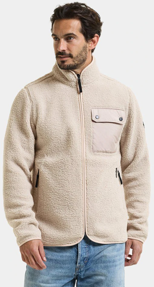 Didriksons vyriškas pūkuoto flisio džemperis PETER USX FULL-ZIP 3 - Clay rusvai gelsvas (Išankstinis užsakymas)