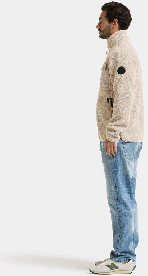 Didriksons vyriškas pūkuoto flisio džemperis PETER USX FULL-ZIP 3 - Clay rusvai gelsvas (Išankstinis užsakymas)