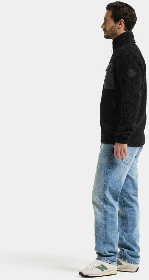 Didriksons vyriškas pūkuoto flisio džemperis PETER USX FULL-ZIP 3 - Juodas (Išankstinis užsakymas)