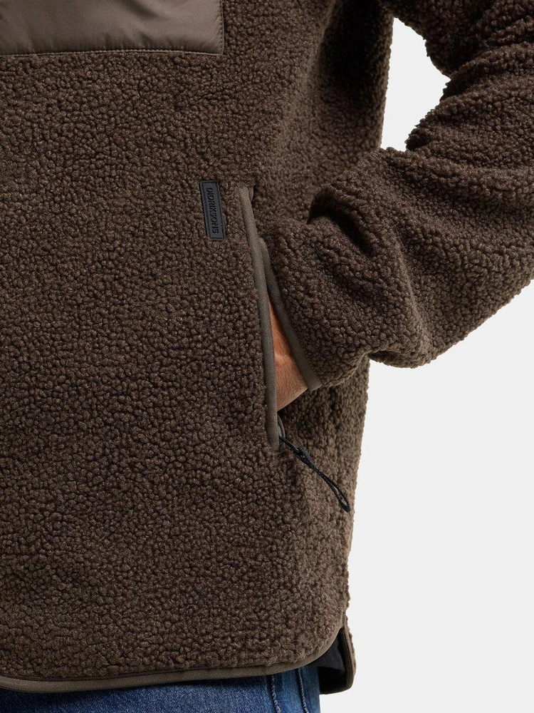 Didriksons vyriškas pūkuoto flisio džemperis PETER USX FULL-ZIP 3 - Dark Mocha (Išankstinis užsakymas)