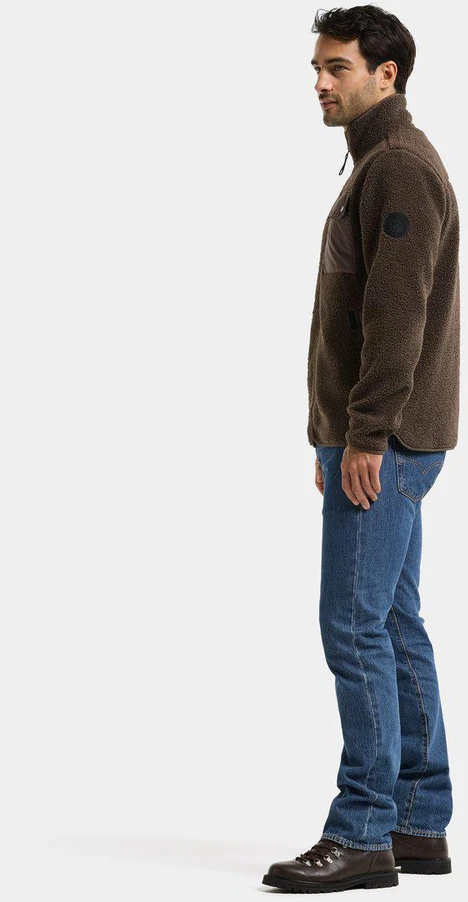 Didriksons vyriškas pūkuoto flisio džemperis PETER USX FULL-ZIP 3 - Dark Mocha (Išankstinis užsakymas)