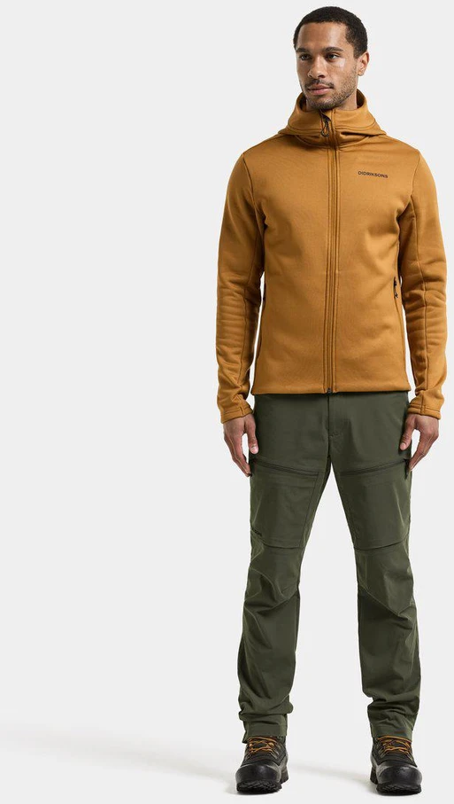 Didriksons vyriškas techninis flisinis džemperis su gobtuvu FIELD USX FULL-ZIP - Spice Brown (Išankstinis užsakymas)