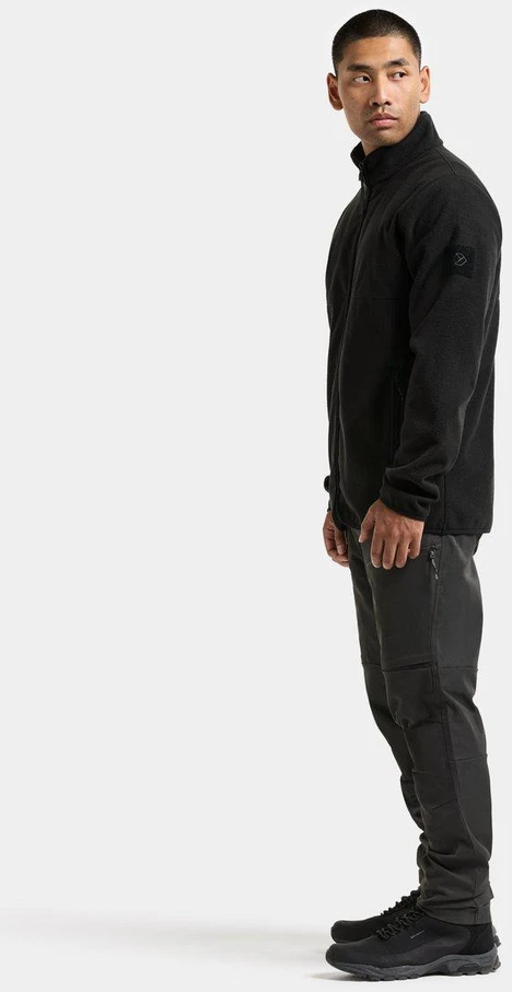 Didriksons vyriškas vėjo nepraleidžiantis flisinis džemperis HANS USX FULL-ZIP - Juodas (Išankstinis užsakymas)