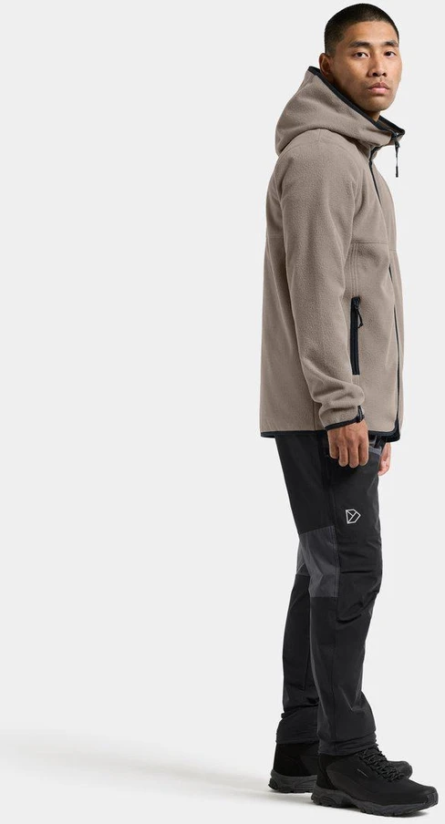 Didriksons vyriškas vėjo nepraleidžiantis flisinis džemperis su gobtuvu HELMIT USX FULL-ZIP - Ash Brown (Išankstinis užsakymas)
