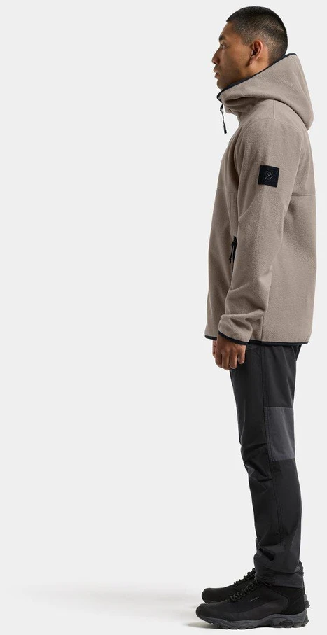 Didriksons vyriškas vėjo nepraleidžiantis flisinis džemperis su gobtuvu HELMIT USX FULL-ZIP - Ash Brown (Išankstinis užsakymas)