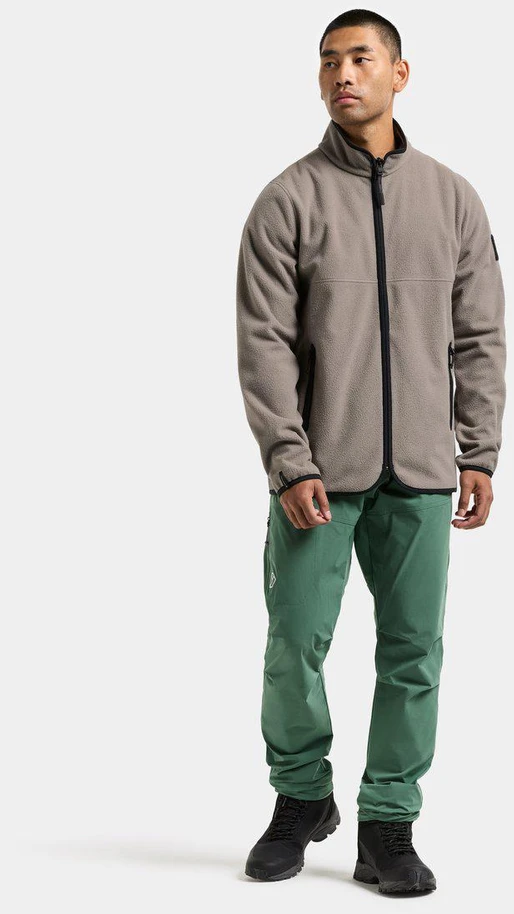 Didriksons vyriškas vėjo nepraleidžiantis flisinis džemperis HANS USX FULL-ZIP - Ash Brown (Išankstinis užsakymas)