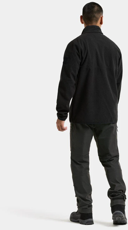 Didriksons vyriškas vėjo nepraleidžiantis flisinis džemperis HANS USX FULL-ZIP - Juodas (Išankstinis užsakymas)