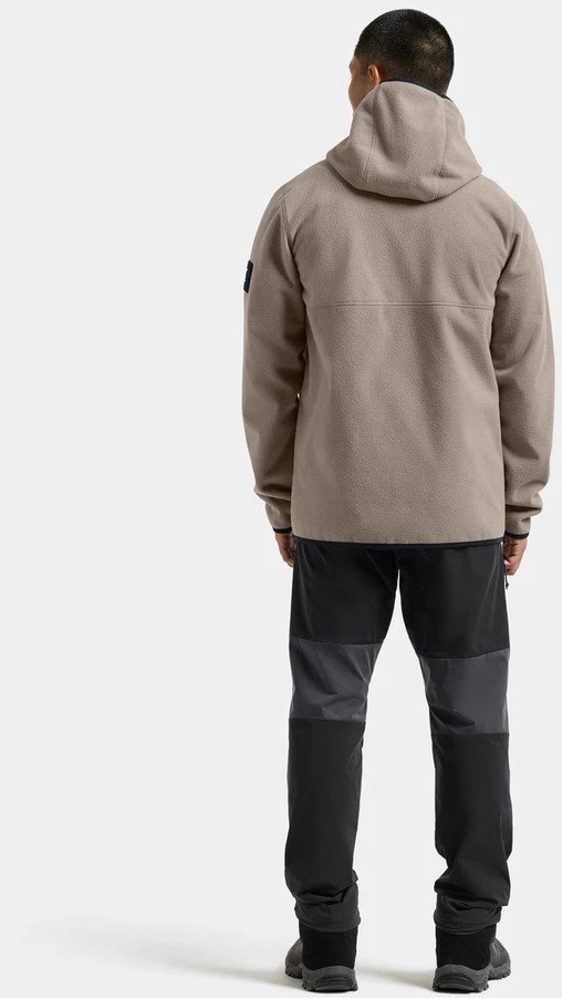 Didriksons vyriškas vėjo nepraleidžiantis flisinis džemperis su gobtuvu HELMIT USX FULL-ZIP - Ash Brown (Išankstinis užsakymas)