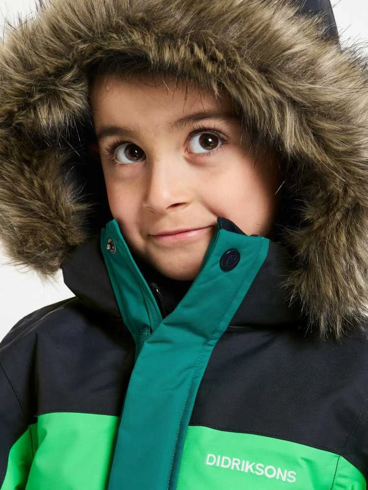 Didriksons žieminė striukė su augimo funkcija - BJÄRVEN KIDS PARKA 2 Petrol Žalias (yra vietoje)