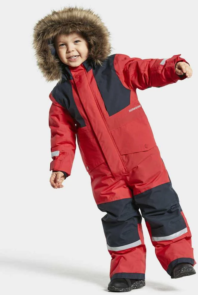 Didriksons žieminis kombinezonas Bjornen Kids Cover (Bright Raudona)
