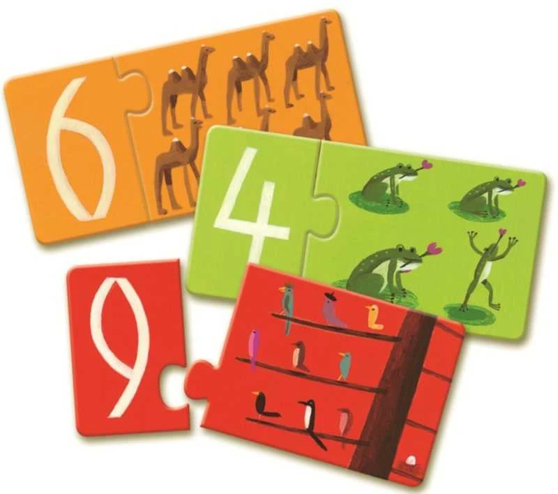 Djeco Dviejų dalių dėlionės - Skaičiai (20 vnt.) ( DJ08151 )