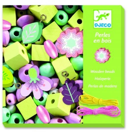 Djeco Mediniai karoliukai - Lapai ir gėlės ( DJ09808 )