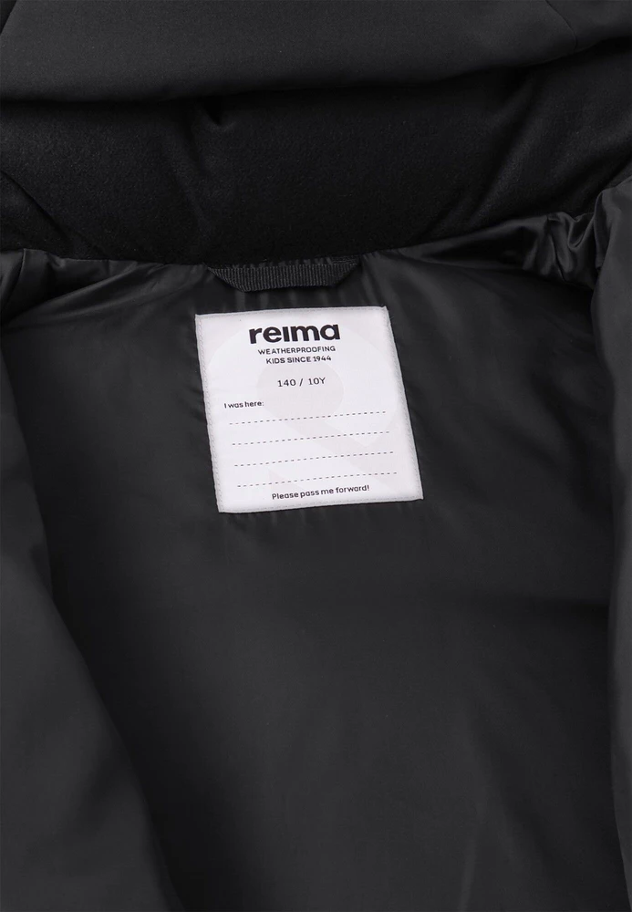 REIMA Ranua juoda striukė vaikams