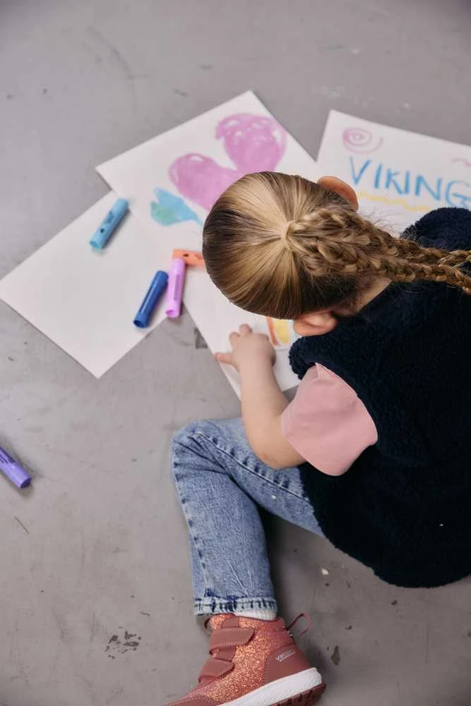 VIKING Bouncy Glitter Mid WP 2V rudeniniai/pavasariniai batai vaikams – Rožinė
