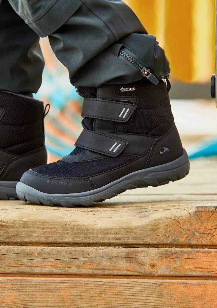 Viking žieminiai batai vaikams Vang High su GORETEX - Warm Juodas