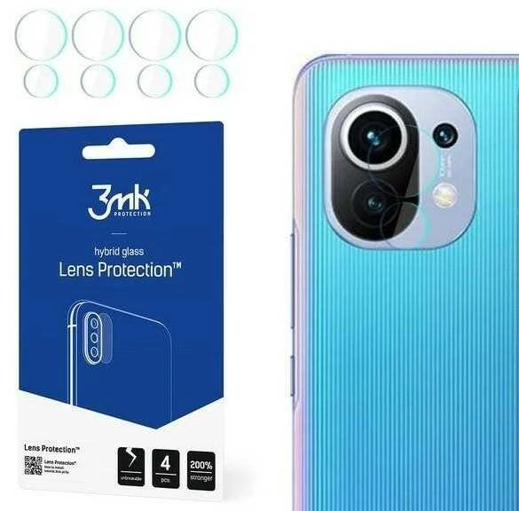 3MK FLEXIBLE GLASS LENS HYBRID GLASS PROTECT XIAOMI MI 11 / MI 11 5G 4 PCS CAMERA
