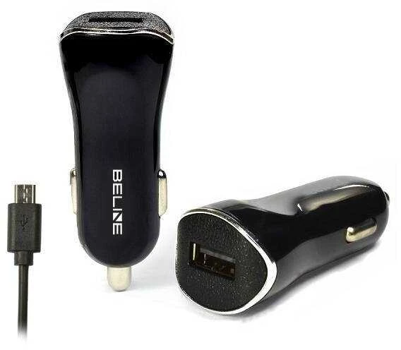 Beline ad. sam. 1xUSB + microUSB 1A juoda/juodas