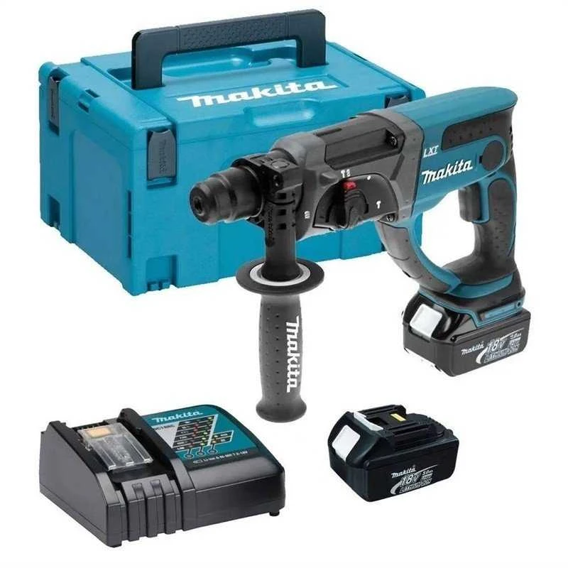 Makita DHR202RTJ Akumuliatorius perforatorius, 18 V, 2x 5,0 Ah Li-ion, SDS-PLUS, 1,9J, LED, MAKPACK