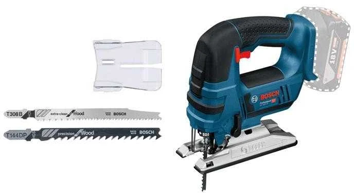 Akumuliatorinis siaurapjūklis Bosch GST 18 V-LI B be akumuliatoriaus ir kroviklio, kartoninė pakuotė