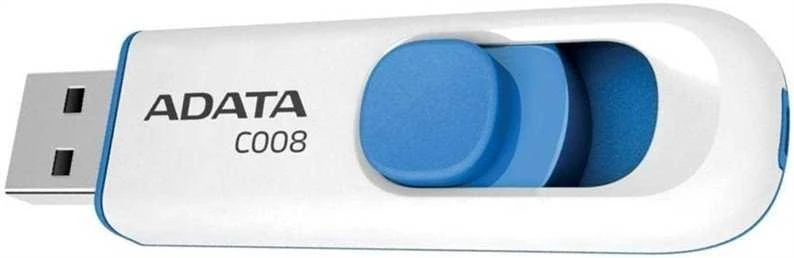 Ištraukiamas atmintukas Adata C008 32GB Baltas/mėlynas