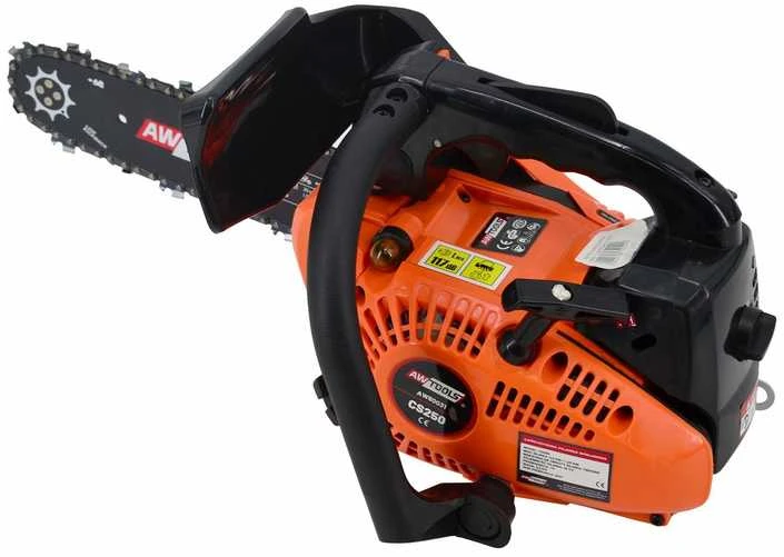 AW-Tools Benzininis genėjimo grandininis pjūklas 1.22HP CS250 su kreipiamąja juosta 10'' 25cm