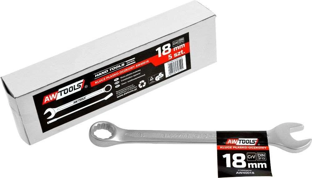 AW-Tools AWTOOLS veržliaraktis su atviru galu CrV DIN3113 Dydis: 18 (MM)