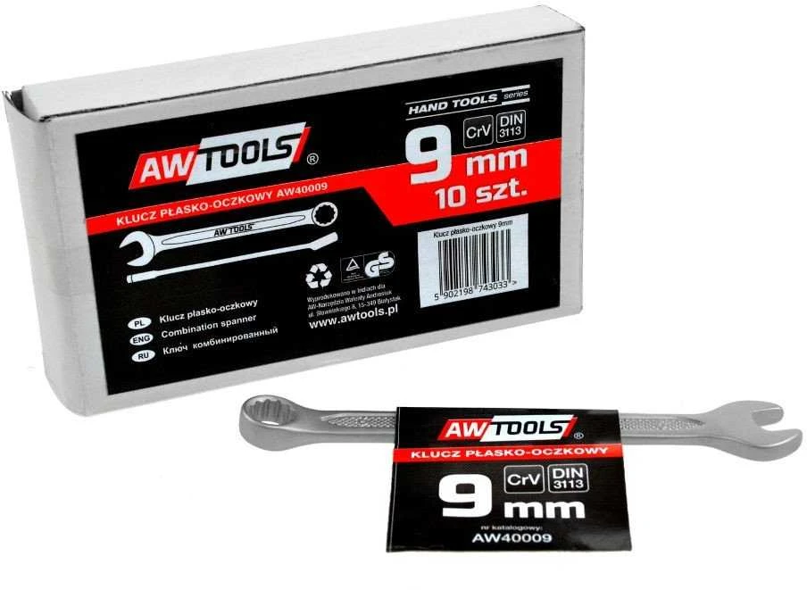 AW-Tools AWTOOLS kombinuotasis veržliaraktis CrV DIN3113 Dydis: 9 (MM)