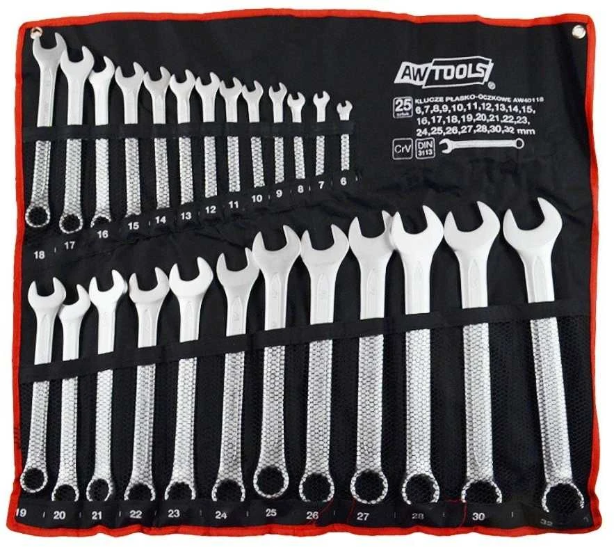 AW-Tools AWTOOLS KOMBINUOJŲ VERŽTAŽRAKČIŲ RINKINYS 25elem. / 6mm-32mm /