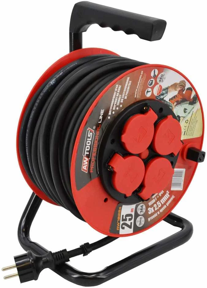AW-Tools AWTOOLS pratęsimo laidas PROFESSIONAL 25m 3x2,5mm 16A / 3680W / IP44