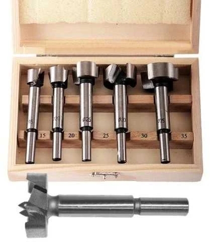 Grąžtas AW-Tools AWTOOLS SĘKOWNIKI DO DREWNA / KOMPLET 5elem. 15-20-25-30-35mm TRZPIEŃ 8mm
