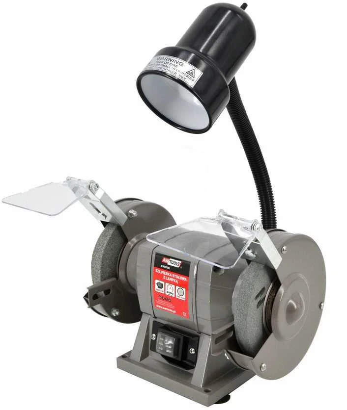 AW-Tools AWTOOLS šlifuoklis STOŁOWA 125mm / 150W Z LAMPKĄ