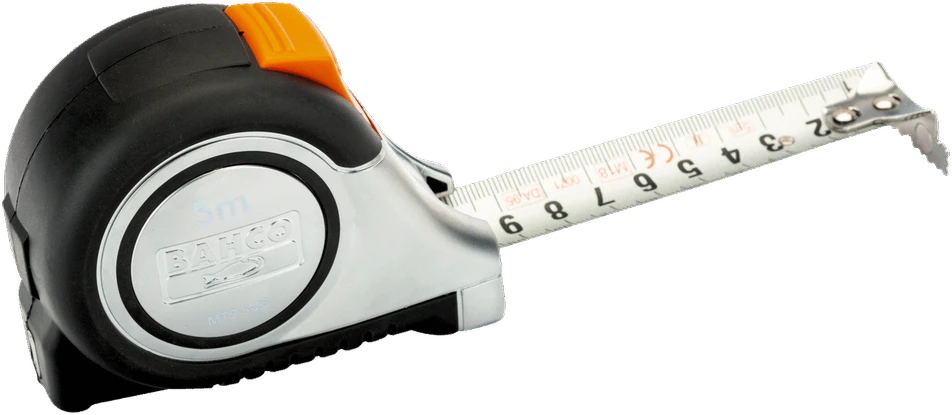 Ruletė Bahco Inox MTS 5m x 25mm su aut. stabdžiu, gumuota, magnetas