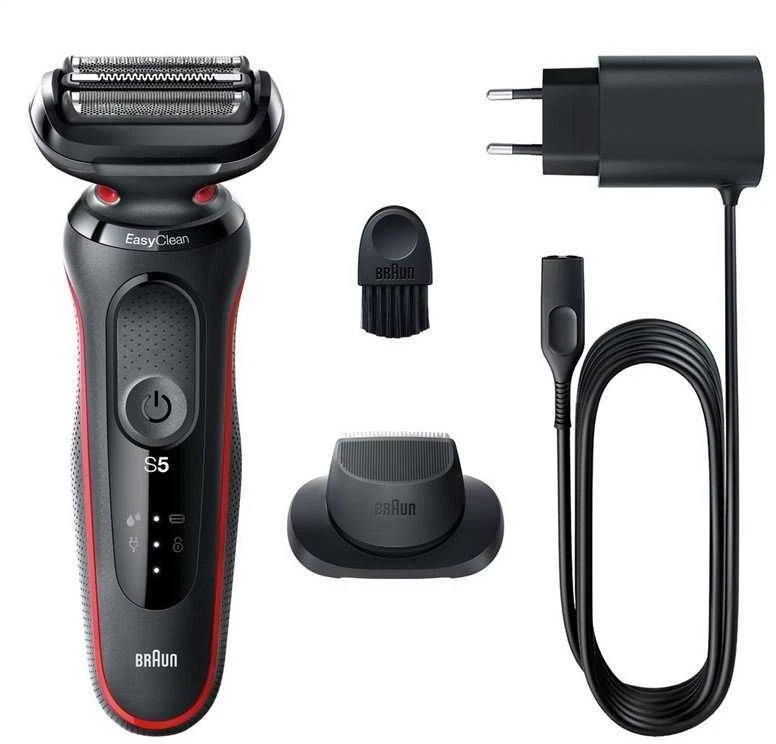 Braun | Shaver | 61-R1200s | Operating time (max) 50 min | Wet & Dry | Raudona/Juodas