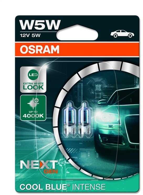 Osram lemputė W5W 5W Cool Mėlyna INTENSE NextGen. 4000K, 2825CBN-02B, 2vnt